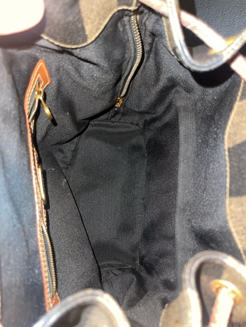 Fendi Vintage Pecan Striped Pequin Coated Canvas Small Backpack - Picture 14 of 17